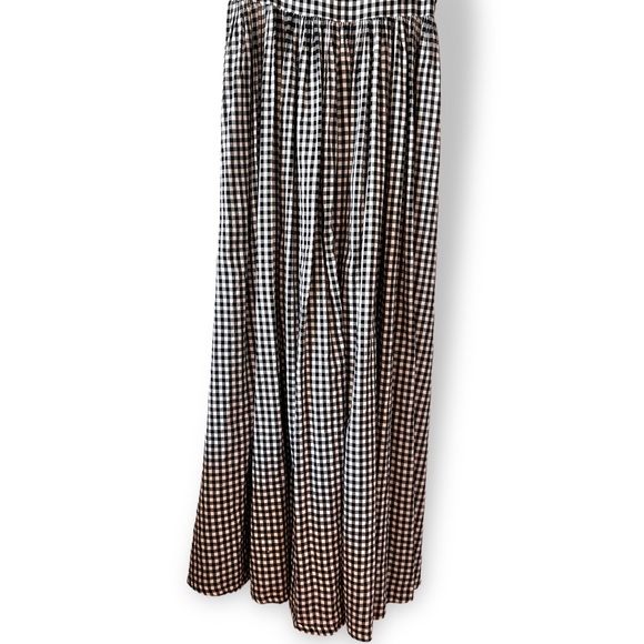 NWT DOEN Kennedy Gingham Maxi Dress Boho Puff Sleeve Black & White Size Small - Picture 4 of 16